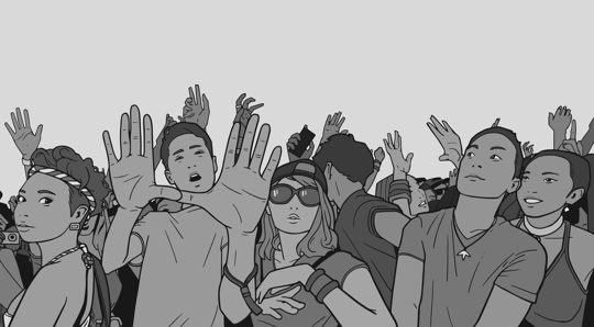 crowd of young people